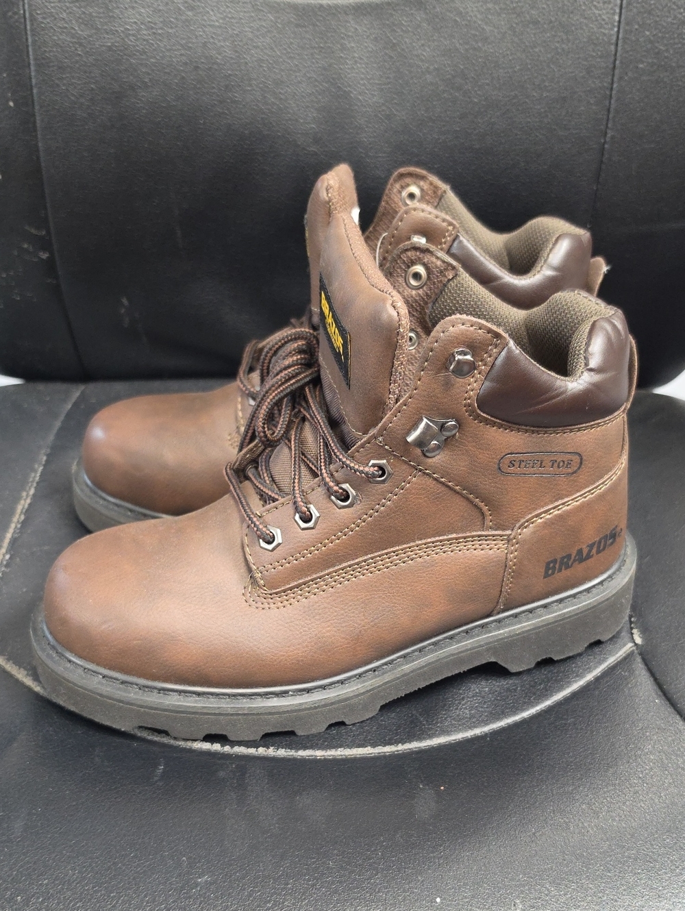 Brazos Brown Steel Toe Work Boots for Men